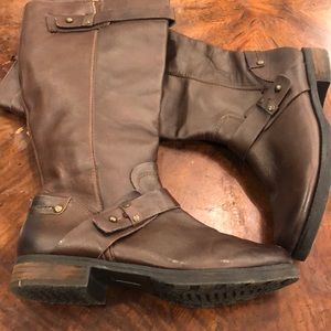 Vintage Crown Brown Leather Top Boots, 8m